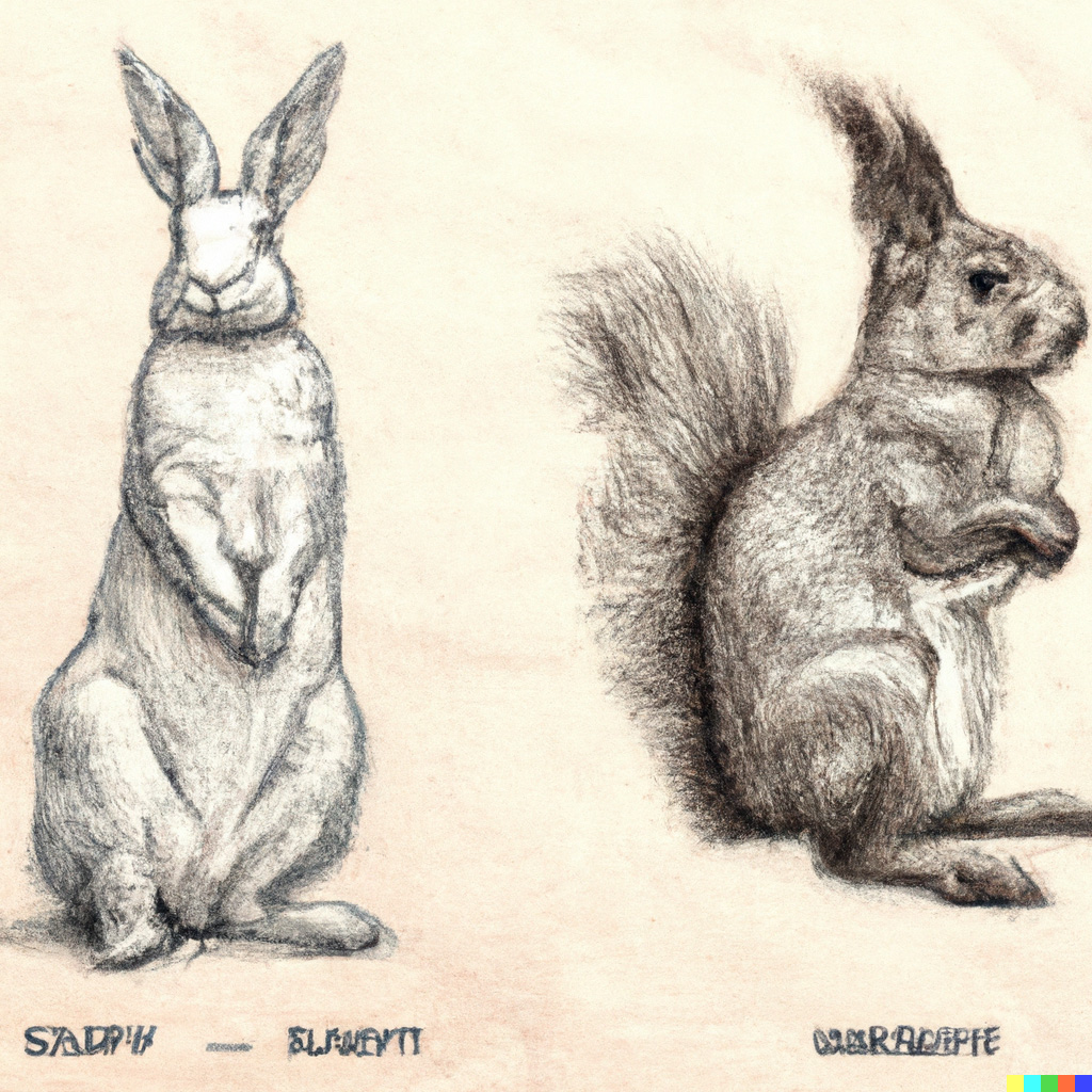 Two drawings of the same creature